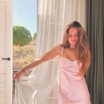 PEMBE PÖTİKARELİ GÖĞÜS DANTEL DETAYLI SATEN GECELİK