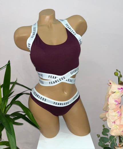 Bordo Spor Kadın Sütyen Takımı